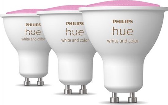 Philips Hue Slimme Lichtbron GU10 Spot - wit en gekleurd licht - 3-pack