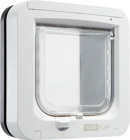 SureFlap Microchip Kattenluik – Grijs/Wit | Automatisch kattenluik met chipherkenning