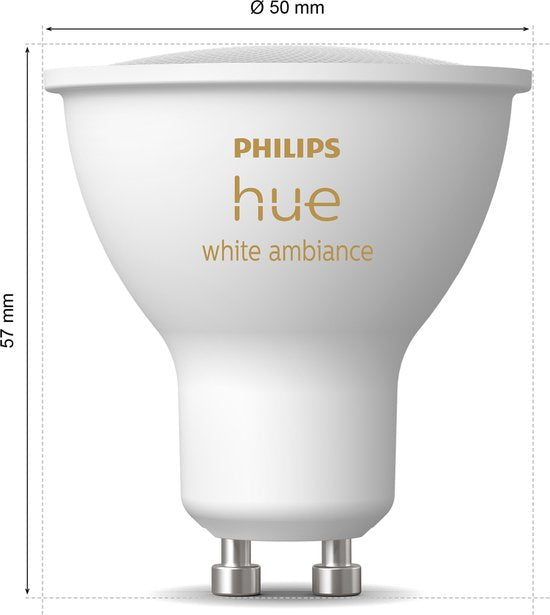 Philips Hue White Ambiance GU10 Smart Spotlights – 2-Pack
