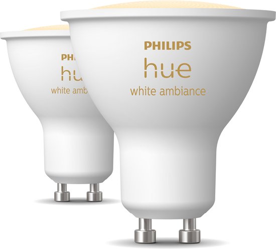 Philips Hue White Ambiance GU10 Smart Spotlights – 2-Pack