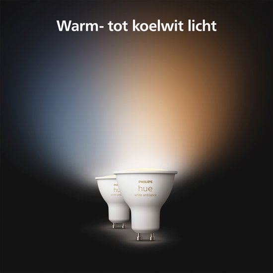 Philips Hue White Ambiance GU10 Smart Spotlights – 2-Pack