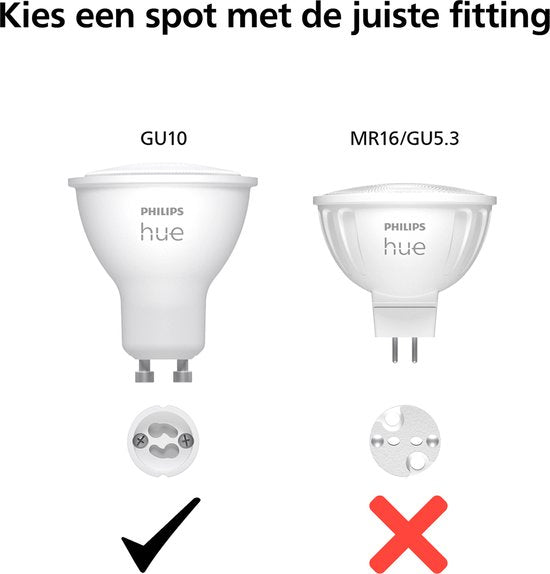 Philips Hue White Ambiance GU10 Smart Spotlights – 2-Pack