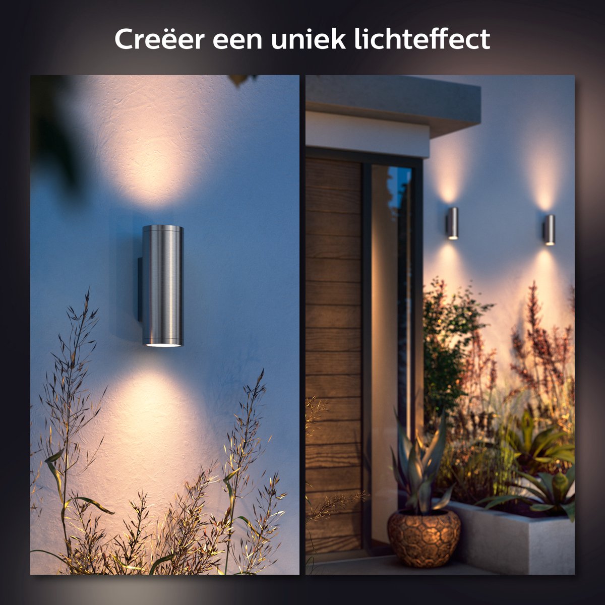 Philips Hue Appear muurlamp - wit en gekleurd licht - roestvrij staal