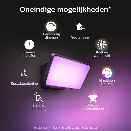 Philips Hue Discover verstraler - wit en gekleurd licht - zwart