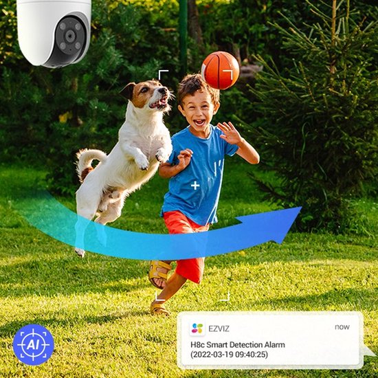 Ezviz H8C Beveiligingscamera - 2K - Pan/Tilt Zoom - Kleur Nachtzicht - 360° - MicroSD Card - Buitencamera - Wit