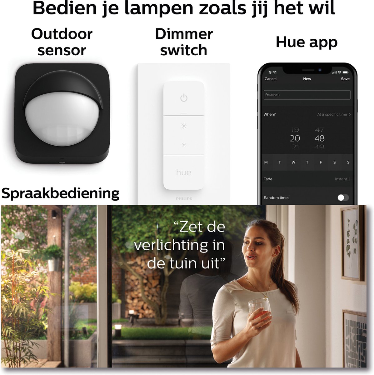 Philips Hue Appear muurlamp - wit en gekleurd licht - zwart